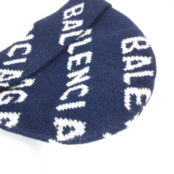 Auth BALENCIAGA 633717 logo beanie hat knit hat knit cap Knit hat